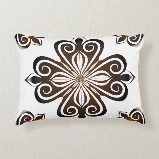 Decorative pattern of brown baroque motif with Flo Cushion (Front)