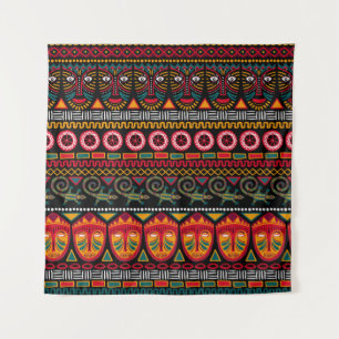 Decorative pattern on a black background in Africa Tapestry