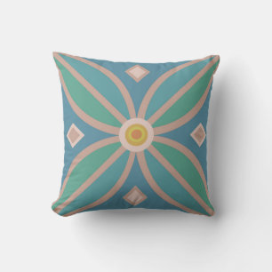 Decorative pattern pretty teals and pinks cushion