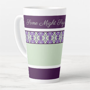 Decorative Pattern With Mint Green And Purples Latte Mug