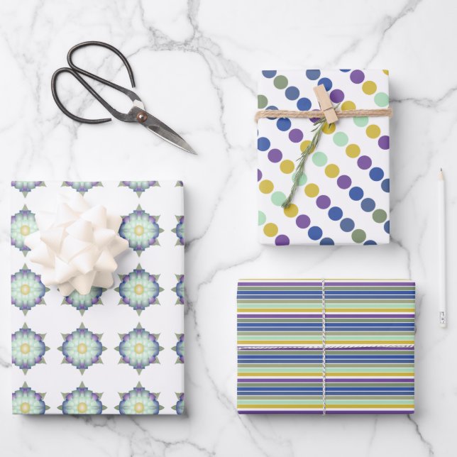 Decorative Patterned Artsy Wrapping Paper Sheet (Front)
