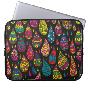 Decorative patterned drops seamless background. Br Laptop Sleeve