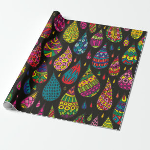 Decorative patterned drops seamless background. Br Wrapping Paper