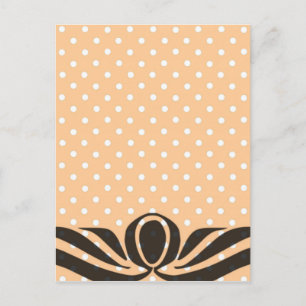 Decorative Peach Polka Dots Postcard