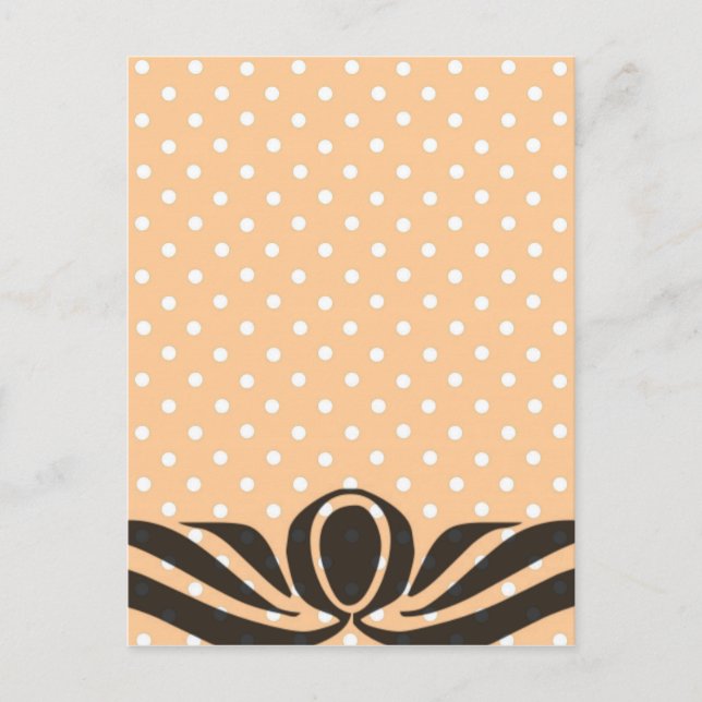 Decorative Peach Polka Dots Postcard (Front)