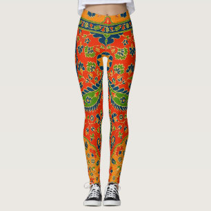 Decorative Persian Floral Print Leggings