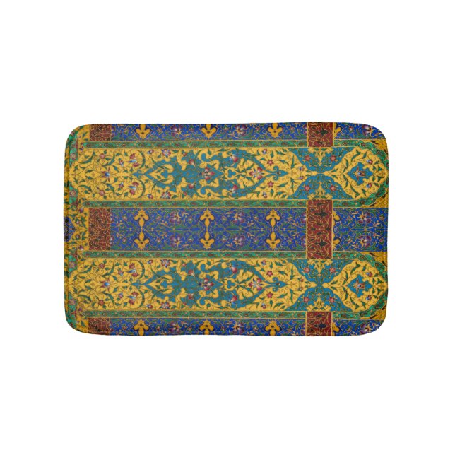 Decorative Persian Intricate Floral Pattern Bath Mat (Front)