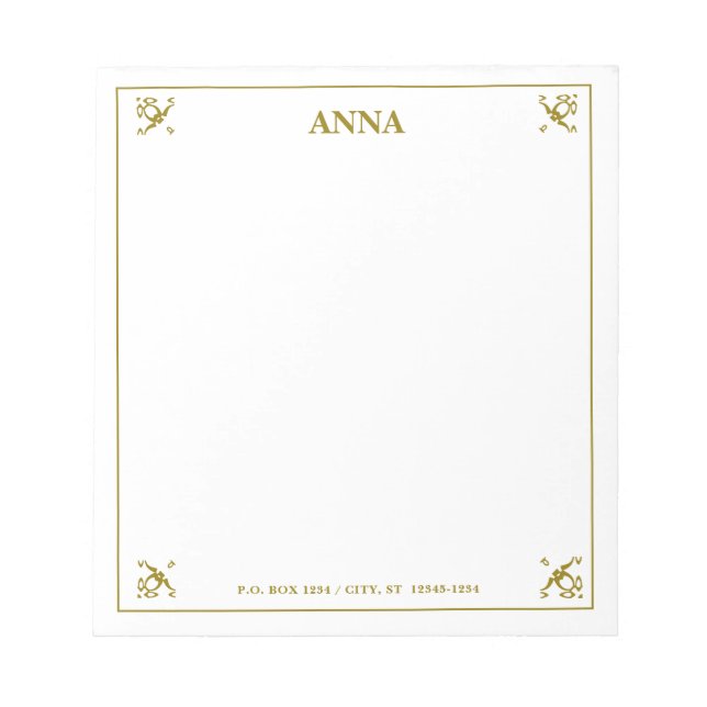 Decorative Personalised Notepad (Front)