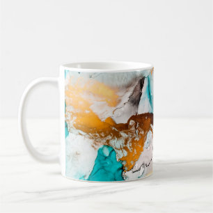 Decorative Picture. Decorative Paint. Alcohol Ink  Coffee Mug