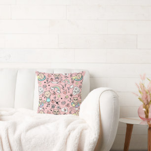 Decorative pillow with a modern minimalist design.