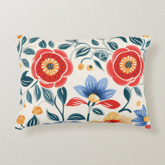 Decorative pillow with a vibrant floral design