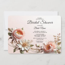 Decorative Pink and White Flowers Bridal Shower