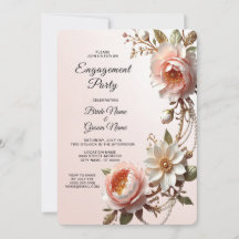Decorative Pink and White Flowers Engagement