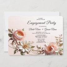 Decorative Pink and White Flowers Engagement