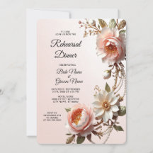 Decorative Pink and White Flowers Rehearsal Dinner