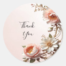 Decorative Pink and White Flowers Sticker