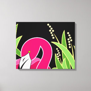 Decorative Pink Flamingo Art Canvas Print