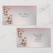 Decorative Pink Floral Business Card