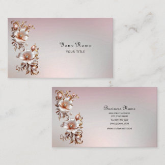 Decorative Pink Floral Business Card