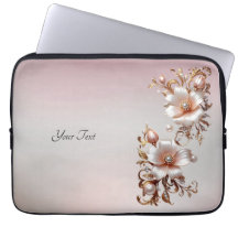 Decorative Pink Floral Laptop Sleeve
