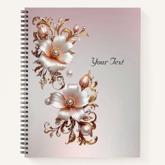 Decorative Pink Floral Notebook (Front)