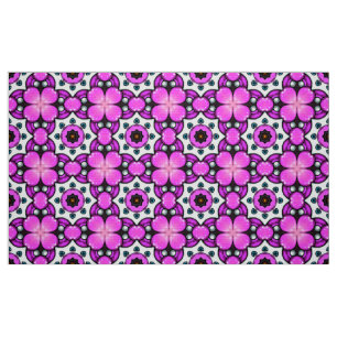 Decorative pink floral pattern in vibrant style fabric