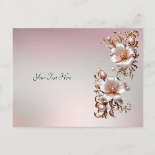 Decorative Pink Floral Postcard