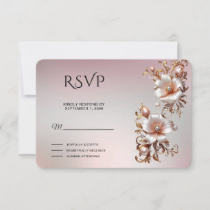 Decorative Pink Floral RSVP Card