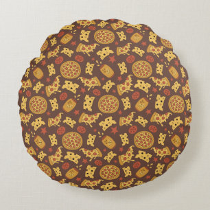 Decorative Pizza Pattern Round Pillow