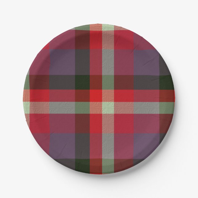  Decorative Plaid Paper Plate (Front)