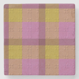  Decorative Plaid  Stone Coaster