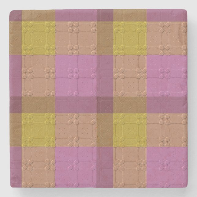  Decorative Plaid  Stone Coaster (Front)