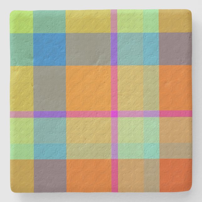  Decorative Plaid  Stone Coaster (Front)