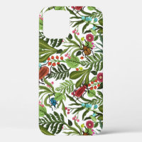 Decorative Plants and Insects: Seamless Design.