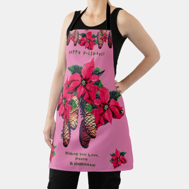 Decorative Poinsettia Pinecone Apron (Insitu)