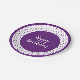 Decorative Polka Dot Happy Birthday Paper Plate