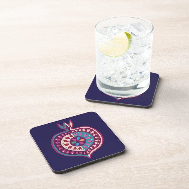 Decorative Pomegranate   Coaster (Right Side)