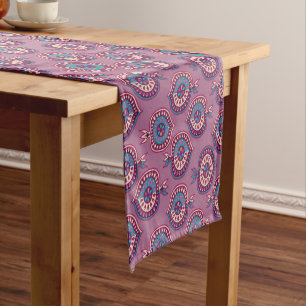 Decorative Pomegranate Pink Pattern Short Table Runner