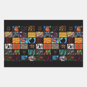 Decorative Pop Arts Pattern Rectangular Sticker