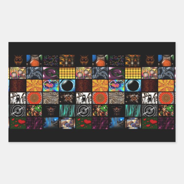 Decorative Pop Arts Pattern  Rectangular Sticker (Front)