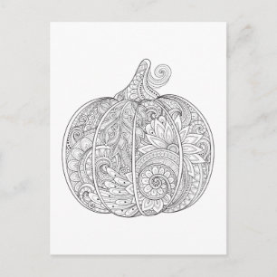 Decorative Pumpkin Doodle Postcard