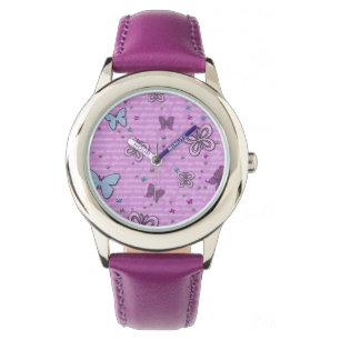 Decorative Purple and Blue Butterfly Watch