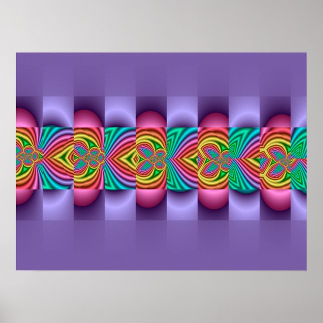 Decorative Purple Fractal  Poster (Front)