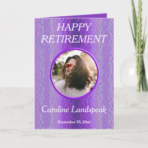 Decorative Purple Metal 1 photo collage Retirement Card