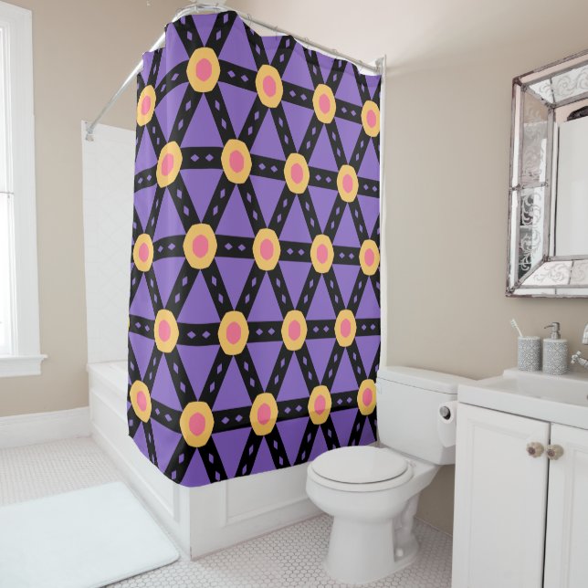 Decorative Purple Shower Curtain (In Situ)