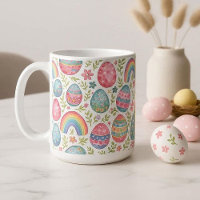 Decorative Rainbow Easter Eggs Pastel Spring Colou