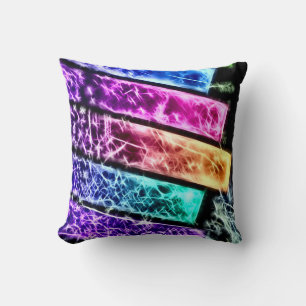 Decorative Rainbow Keys Fractal Plush Throw Pillow