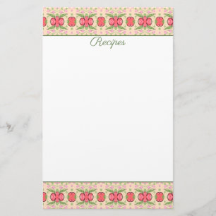 Decorative Recipes Sheet Stationery