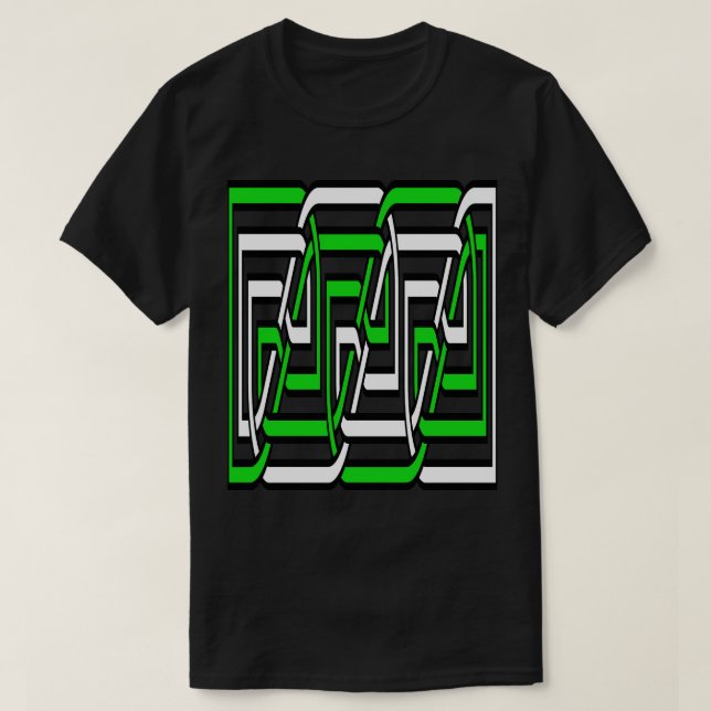 Decorative Rectangular Celtic Interwoven Knot Patt T-Shirt (Design Front)