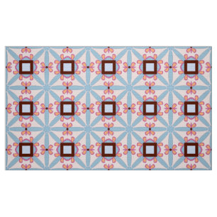 Decorative red and pink geometric pattern fabric